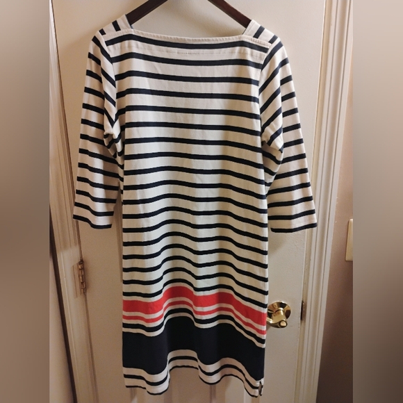 L.L. BEAN red, white, blue NAUTICAL STRIPE DRESS - Picture 2 of 7